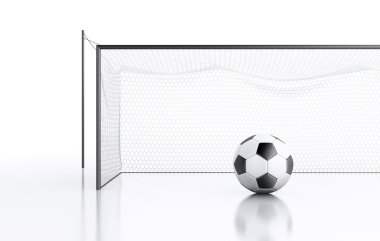 beyaz zemin üzerinde 3D futbol topu