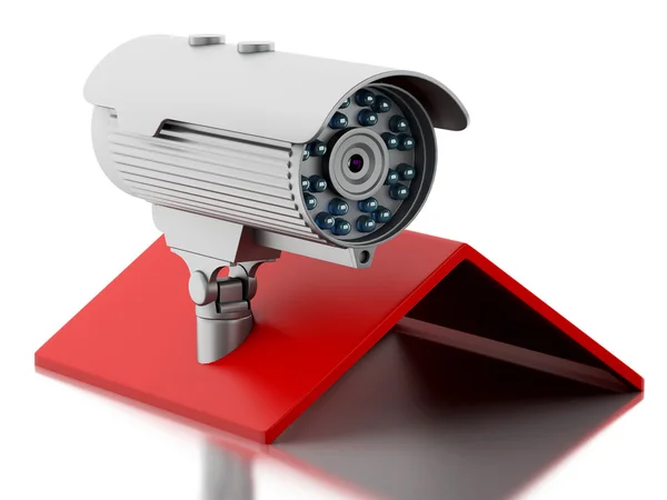 3d House with security CCTV camera. — Stock Photo, Image