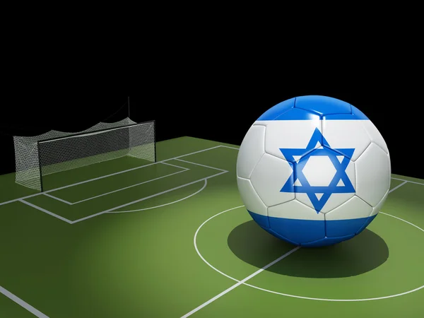 3d 的足球场和以色列球. — 图库照片