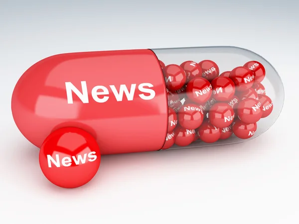 3d pílulas com notícias . — Fotografia de Stock