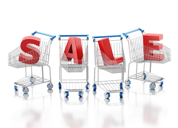 3d Shopping cart. Sale concept — Stock Photo, Image