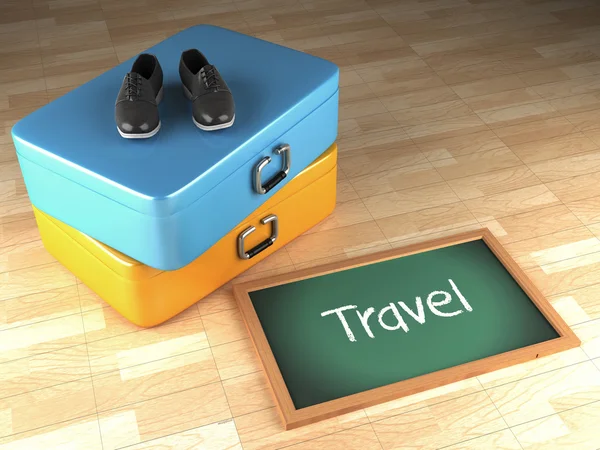 3D travel resväskor. — Stockfoto