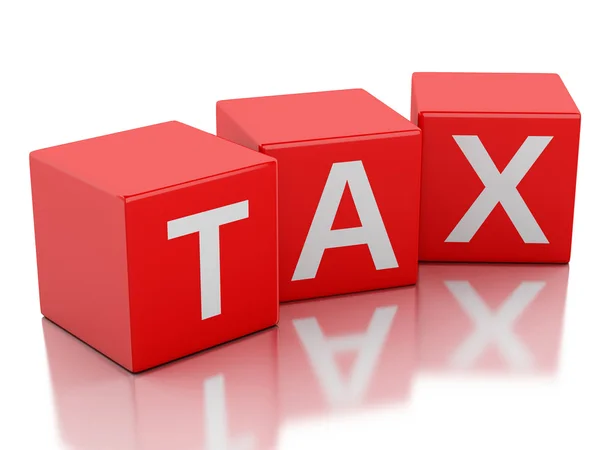 3d tax on white background — Stock Photo, Image