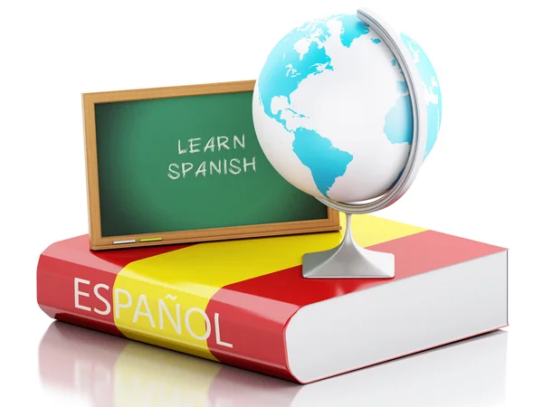 3d aprender espanhol. Conceito de educação . — Fotografia de Stock