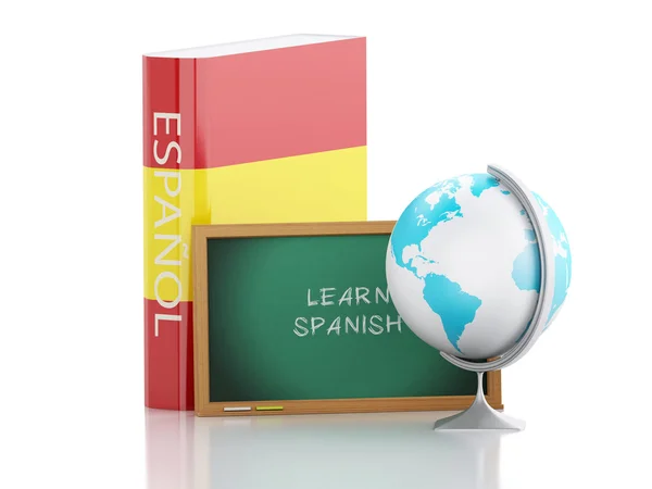3 d スペイン語を学ぶ。教育コンセプト. — ストック写真