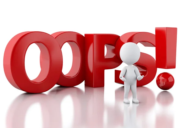 3d white people with the word oops — Stockfoto