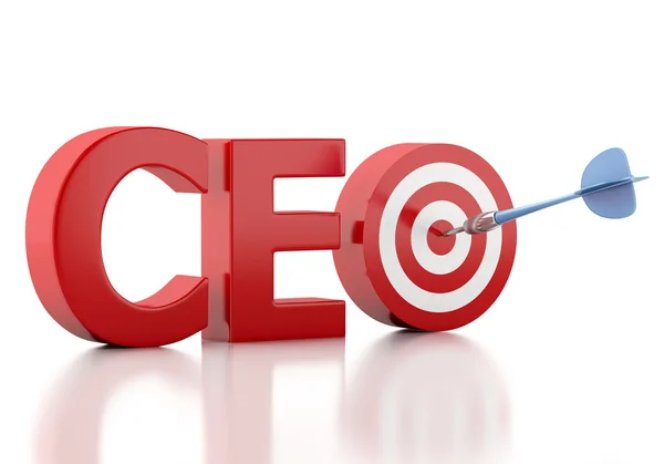3d CEO word with red target. Business concept. — Stockfoto
