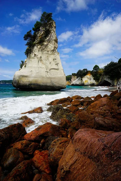 Cathedral Cove Unik Kalksten Coromandel Halvön Nya Zeeland — Stockfoto