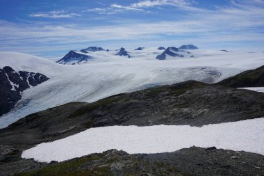 Güneşli bir günde Alaska 'daki Buzul Çıkış' ın güzel manzarası
