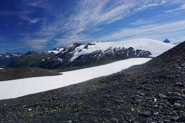 Bella Vista Sul Ghiacciaio Dell Uscita Alaska Nella Giornata Sole — Foto Stock