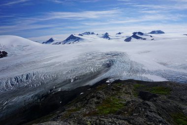 Güneşli bir günde Alaska 'daki Buzul Çıkış' ın güzel manzarası