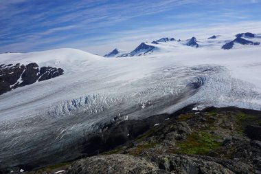 Güneşli bir günde Alaska 'daki Buzul Çıkış' ın güzel manzarası