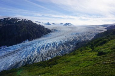 Güneşli bir günde Alaska 'daki Buzul Çıkış' ın güzel manzarası