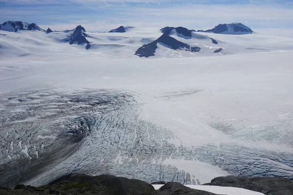 Bela Vista Saída Glaciar Alasca Dia Ensolarado — Fotografia de Stock