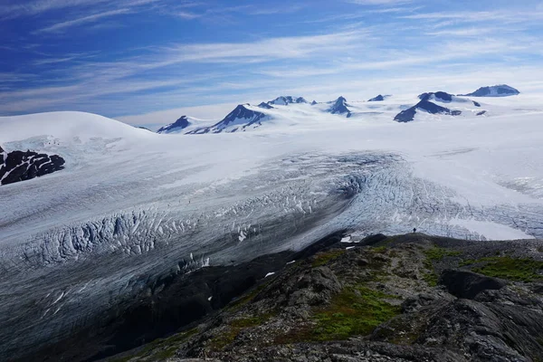 Bella Vista Sul Ghiacciaio Dell Uscita Alaska Nella Giornata Sole — Foto Stock