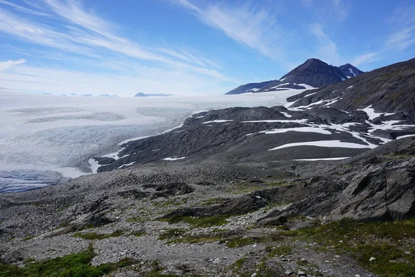 Bela Vista Saída Glaciar Alasca Dia Ensolarado — Fotografia de Stock