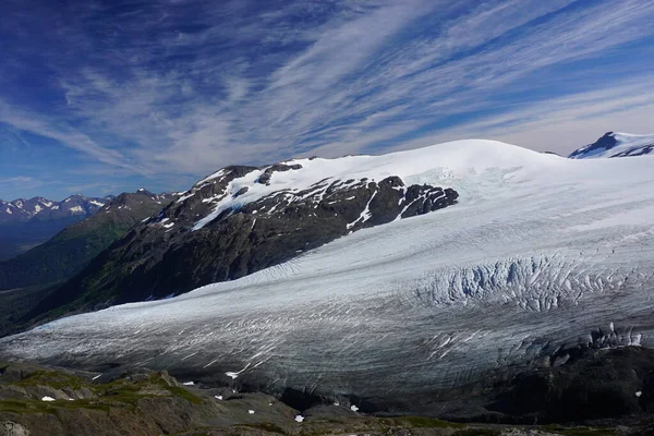 Bela Vista Saída Glaciar Alasca Dia Ensolarado — Fotografia de Stock