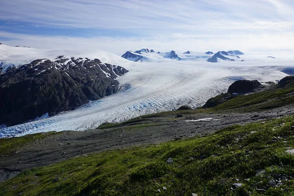 Hermosa Vista Del Glaciar Exit Alaska Día Soleado — Foto de Stock