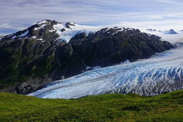 Hermosa Vista Del Glaciar Exit Alaska Día Soleado — Foto de Stock