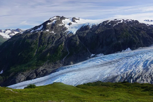 Hermosa Vista Del Glaciar Exit Alaska Día Soleado —  Fotos de Stock