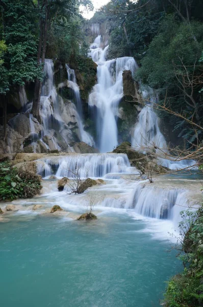 Kuang Cascada Laos — Foto de Stock