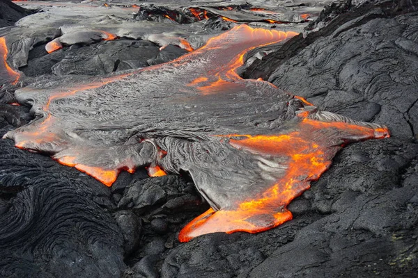 夏威夷大岛的熔岩流 — 图库照片