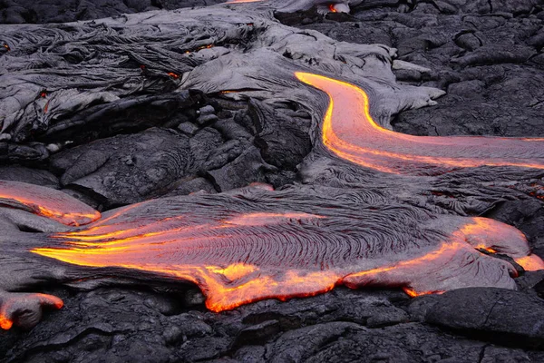 Fließende Lava Auf Big Island Auf Hawaii — Stockfoto