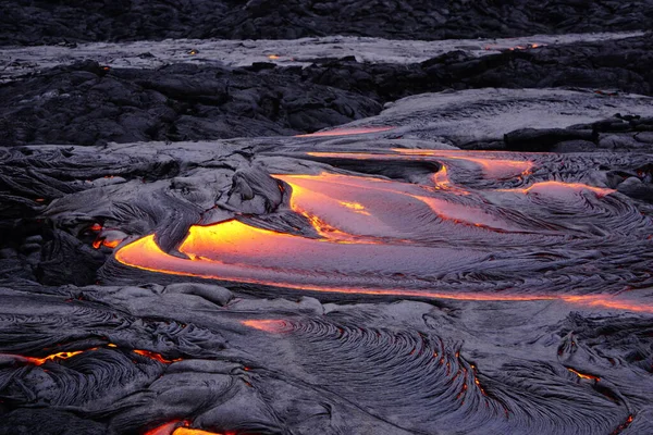 Fluyendo Lava Isla Grande Hawaii — Foto de Stock