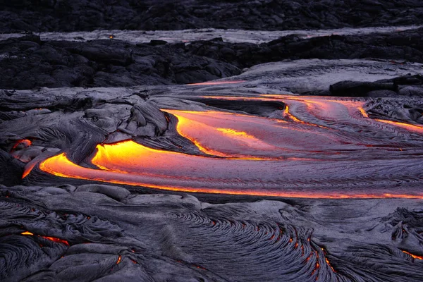 Lave Coulante Sur Big Island Hawaï — Photo