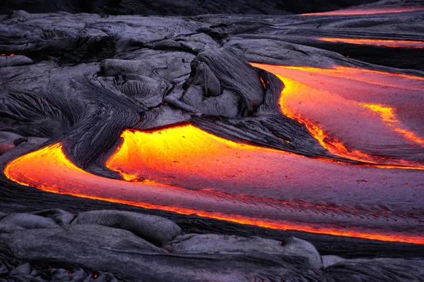 Fluyendo Lava Isla Grande Hawaii — Foto de Stock