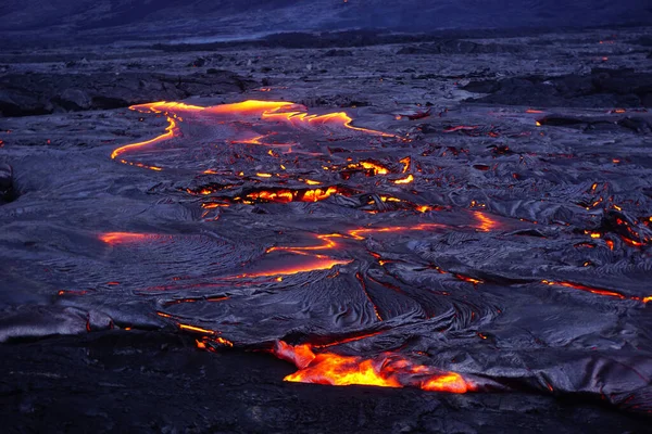 Fluyendo Lava Isla Grande Hawaii —  Fotos de Stock