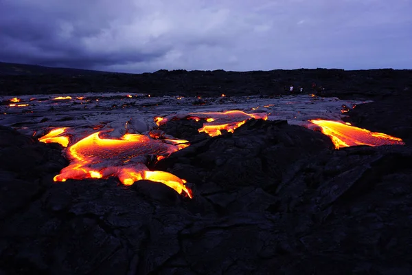 Fluyendo Lava Isla Grande Hawaii — Foto de Stock