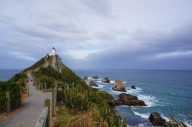 Nugget Point Deniz feneri Yeni Zelanda Catlins sahilinde, Otago