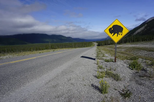 Yellow diamond warning road sign  watch for wildlife