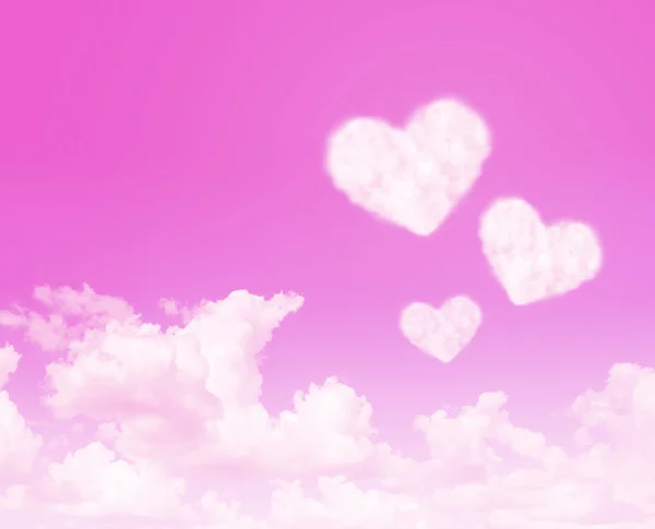 Heart cloud on pink sky abstract background. Love concept-2 — Stock Photo, Image
