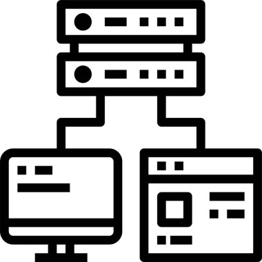 Veritabanı kavramının minimalist vektör simgesi 