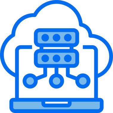 Bilgisayar sunucu bulutunun minimalist vektör simgesi