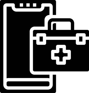 Tıbbi haç ve akıllı telefonun vektör çizimi