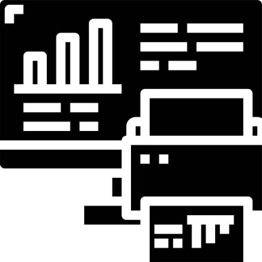 Bilgisayar monitörünün minimalist vektör simgesi