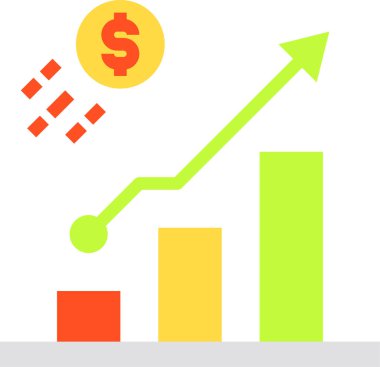 Basit iş grafiği simgesi, vektör illüstrasyonu