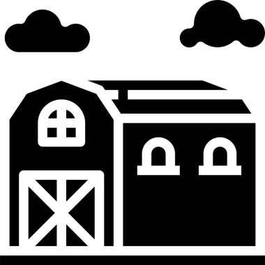 ahır inşa simgesi vektör illüstrasyonu