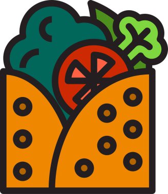 Sandviç yassı simgesi, vektör illüstrasyonu