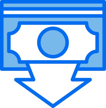 para birimi aşağı ok simgesi, vektör illüstrasyonu