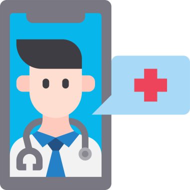 Tıbbi haç ve akıllı telefonun vektör çizimi