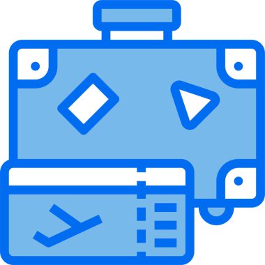 Bagajın minimalist vektör simgesi, seyahat yasağı kavramı 