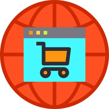 Alışveriş kavramının minimalist vektör simgesi 