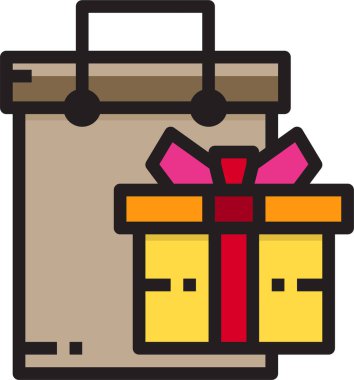 Hediye kutusunun vektör illüstrasyon simgesi