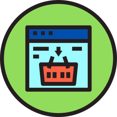 Çevrimiçi alışverişin vektör illüstrasyonu 