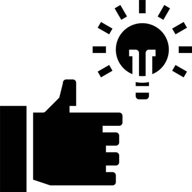 Basit modern fikir simgesi, vektör illüstrasyonu