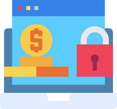 Çevrimiçi paraların minimalist vektör simgesi 